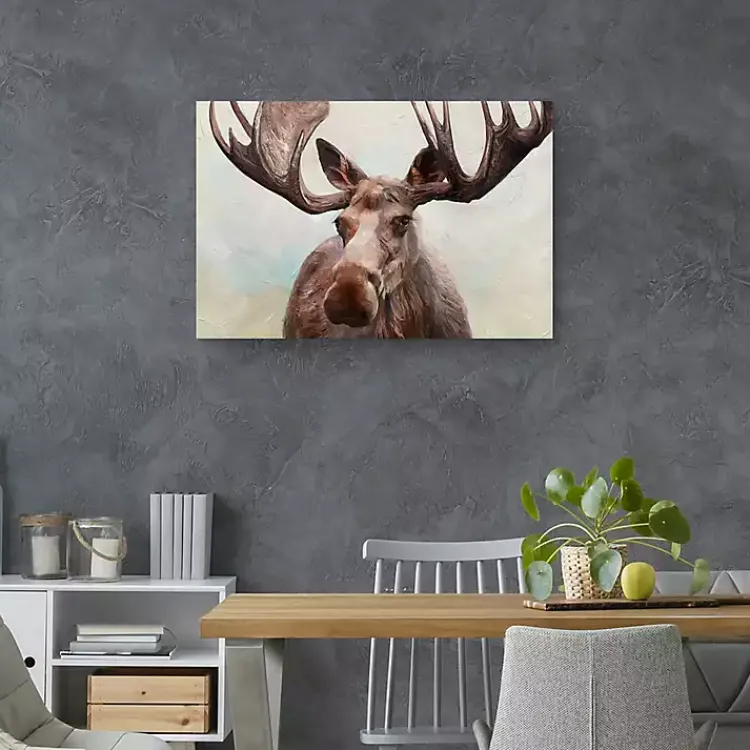 Canvas Art-Kirklands Home Artful Moose Canvas Art Print Brown