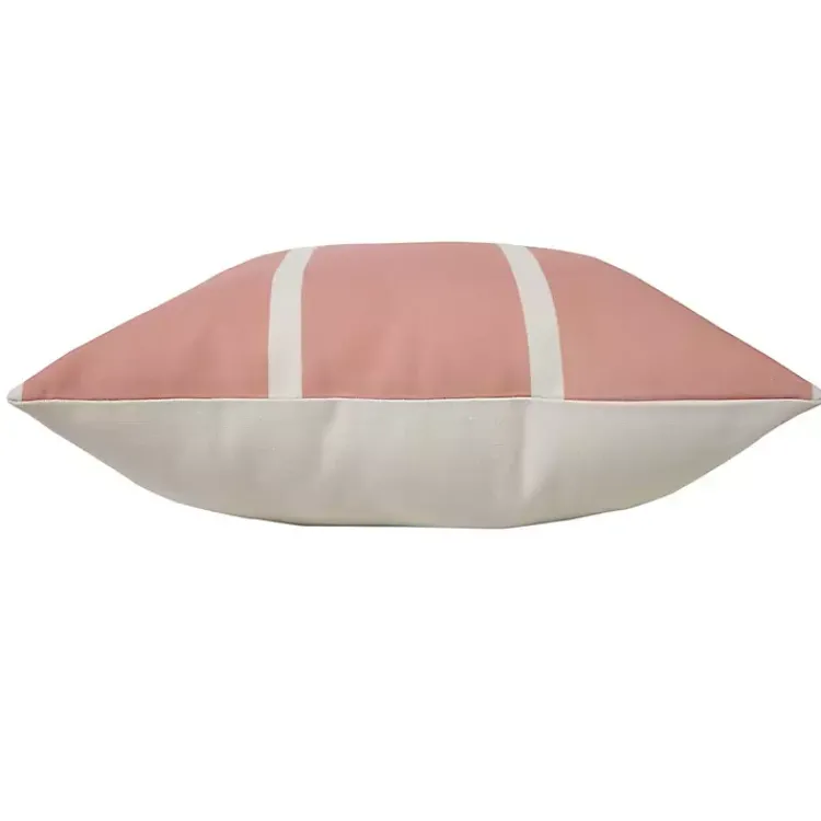 Outdoor Cushions & Pillows-Kirklands Home Sunset Pink Double Stripe Outdoor Pillow