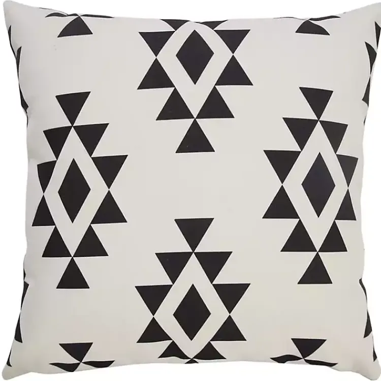 Outdoor Cushions & Pillows-Kirklands Home Black Southwestern Geometric Outdoor Pillow