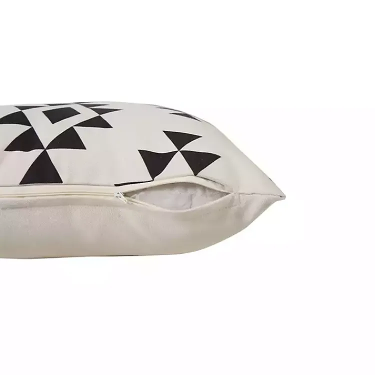 Outdoor Cushions & Pillows-Kirklands Home Black Southwestern Geometric Outdoor Pillow
