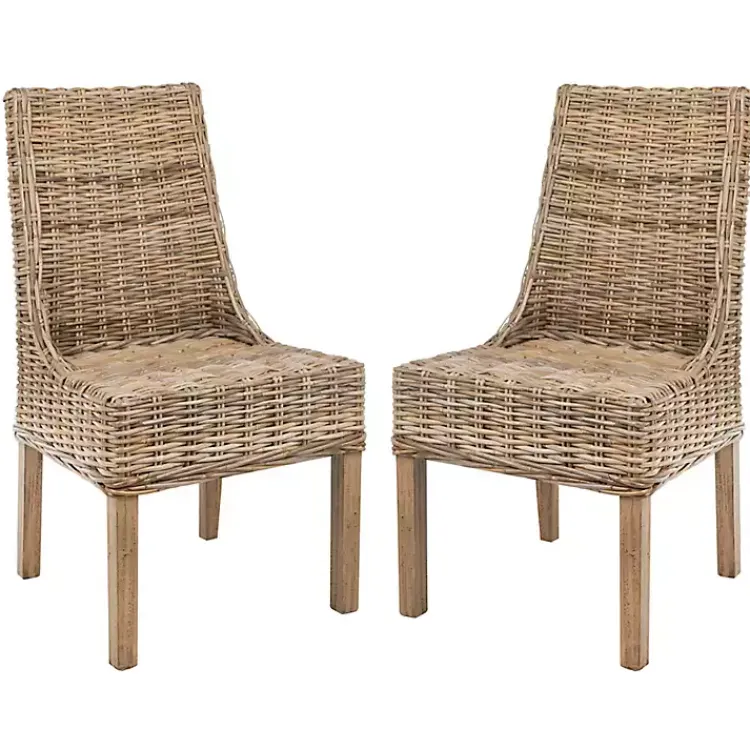 Dining Chairs-Kirklands Home Natural Coastal Rat 2-pc. Dining Chair Set Tan