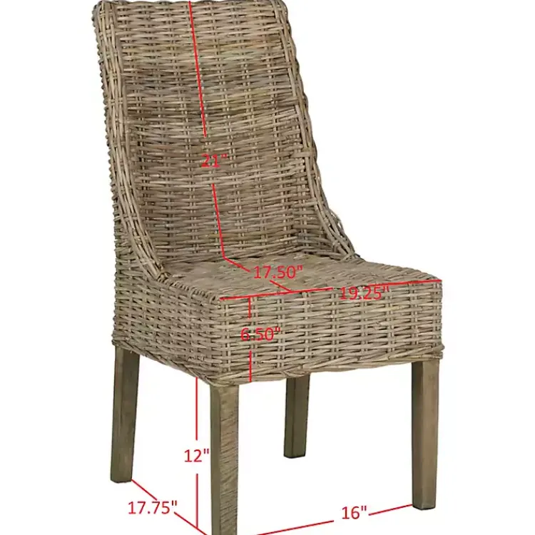Dining Chairs-Kirklands Home Natural Coastal Rat 2-pc. Dining Chair Set Tan