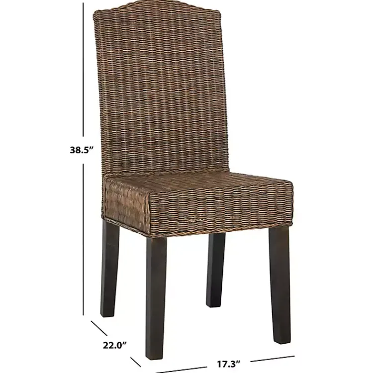 Dining Chairs-Kirklands Home Camelback Wicker Dining Chairs, Set of 2 Brown