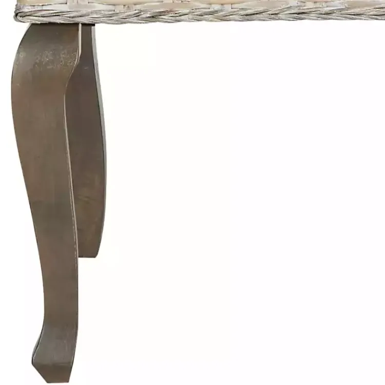 Dining Chairs-Kirklands Home Whitewashed Kubu Rattan Dining Chairs, Set of 2 Ivory