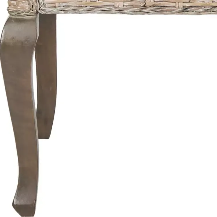 Dining Chairs-Kirklands Home White Rattan Curved Legs Dining Chairs, Set of 2