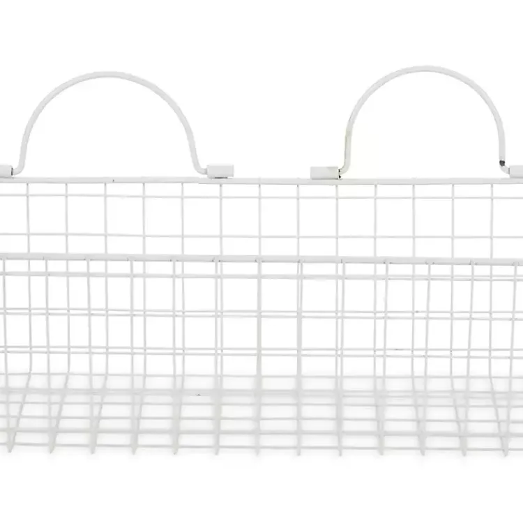 Wall Storage-Kirklands Home Antique White 2-pc. Long Wire Basket Set, 17 in.