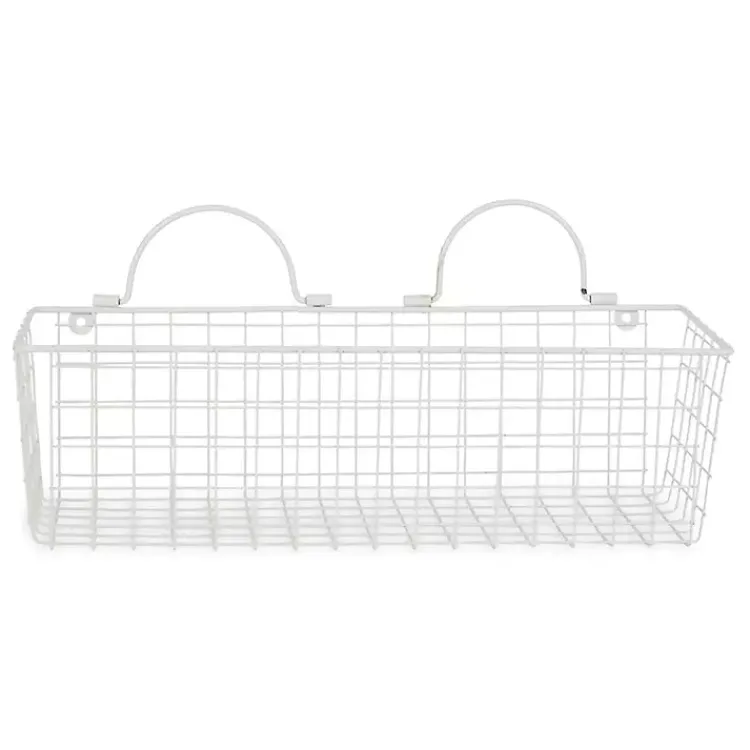 Wall Storage-Kirklands Home Antique White 2-pc. Long Wire Basket Set, 17 in.