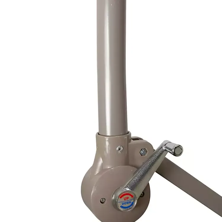 Outdoor Accent Furniture-Kirklands Home Beige Offset Hand Crank Outdoor Umbrella