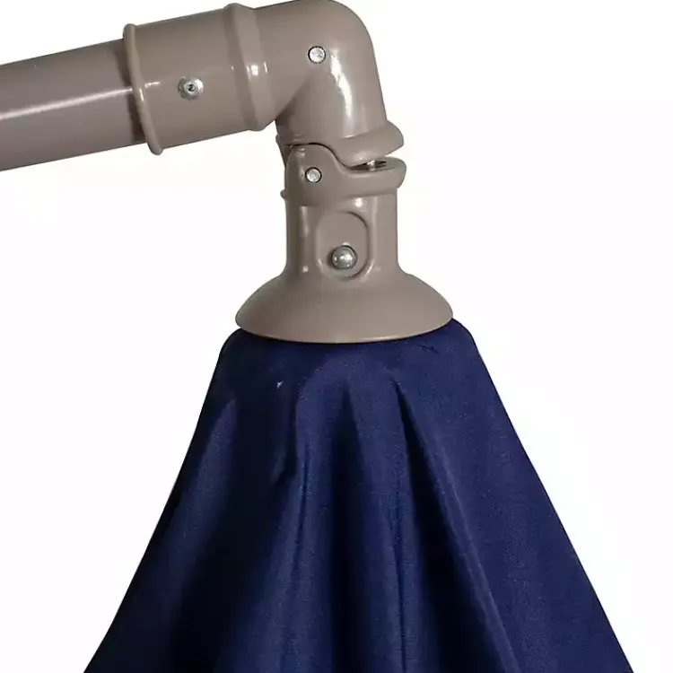 Outdoor Accent Furniture-Kirklands Home Navy Offset Hand Crank Outdoor Umbrella