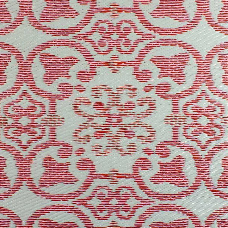 Outdoor Rugs-Kirklands Home Pink and Cream Floral Tile Outdoor Area Rug, 4x6