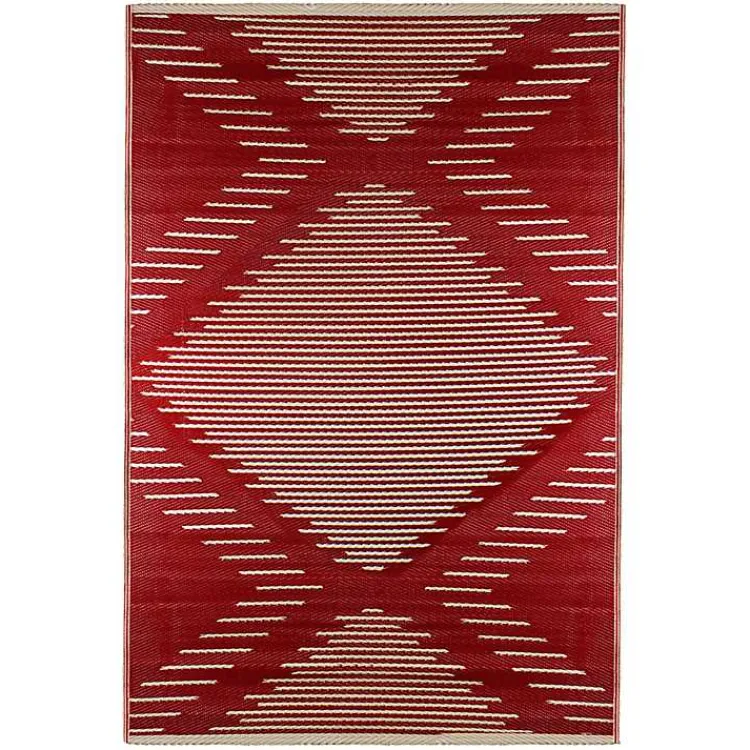 Outdoor Rugs-Kirklands Home Red Primitive Arrow Outdoor Area Rug, 4x6