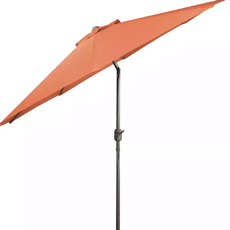 Outdoor Accent Furniture-Kirklands Home Orange Tilt Hand Crank Outdoor Umbrella