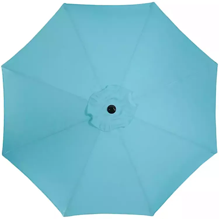 Outdoor Accent Furniture-Kirklands Home Turquoise Tilt Hand Crank Outdoor Umbrella Blue