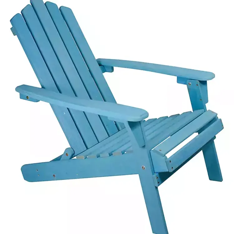 Outdoor Seating-Kirklands Home Ocean Outdoor Folding Adirondack Chair Blue