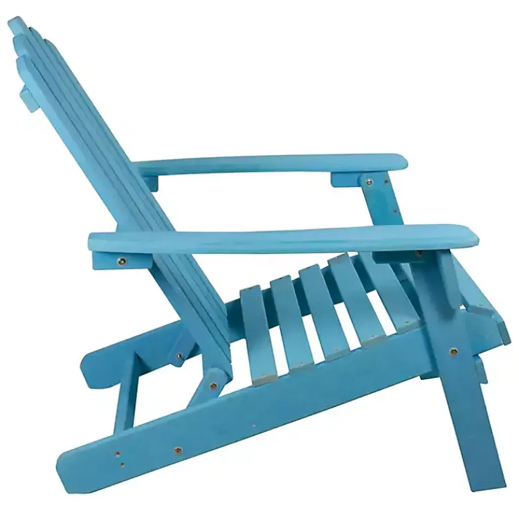 Outdoor Seating-Kirklands Home Ocean Outdoor Folding Adirondack Chair Blue