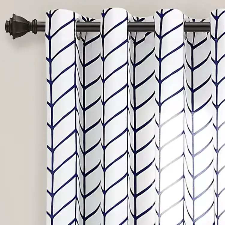 Curtains & Drapes-Kirklands Home Navy Chevron 2-pc. Panel Curtain Set, 84 in.