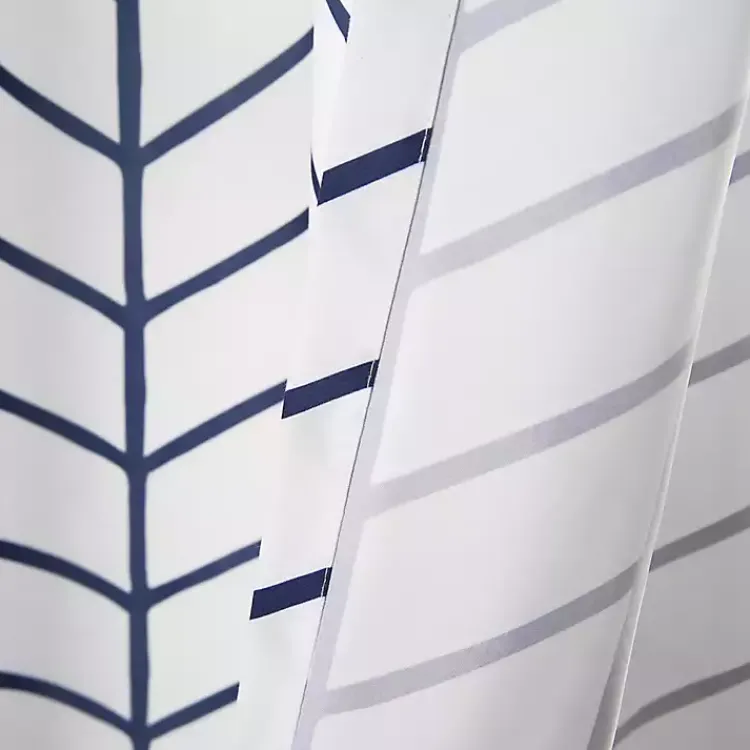 Curtains & Drapes-Kirklands Home Navy Chevron 2-pc. Panel Curtain Set, 84 in.