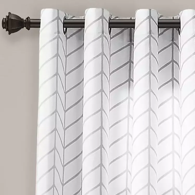 Curtains & Drapes-Kirklands Home Chevron 2-pc. Curtain Panel Set, 84 in. Gray