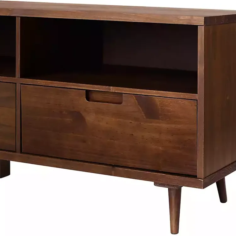 Tv Stands & Media Consoles-Kirklands Home Walnut 3-Drawer Wood TV Stand Brown