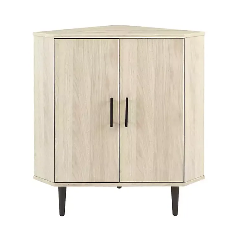 Cabinets & Sideboards-Kirklands Home Birch Wood Finish Corner Cabinet Tan