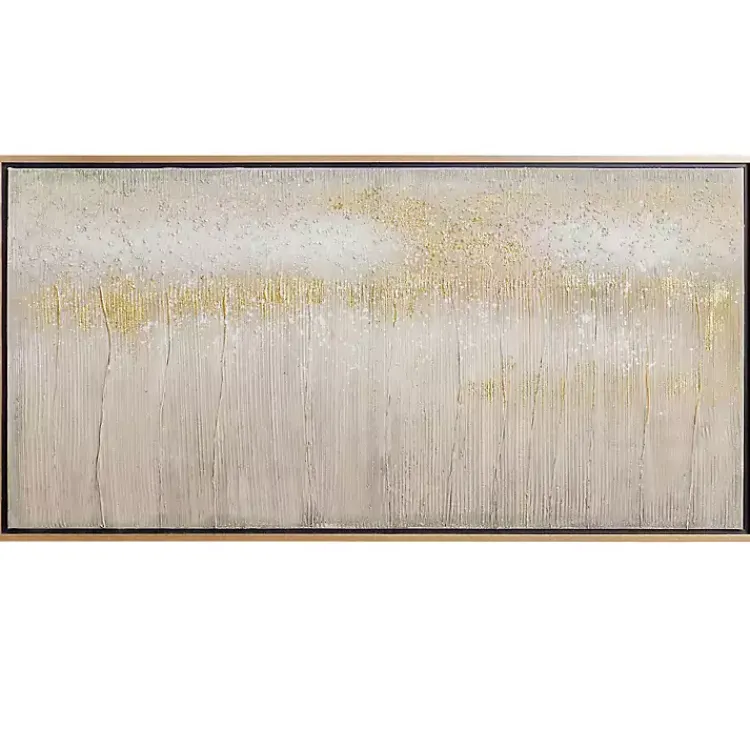 Canvas Art-Kirklands Home Metallic Abstract Field Framed Canvas Print Gold