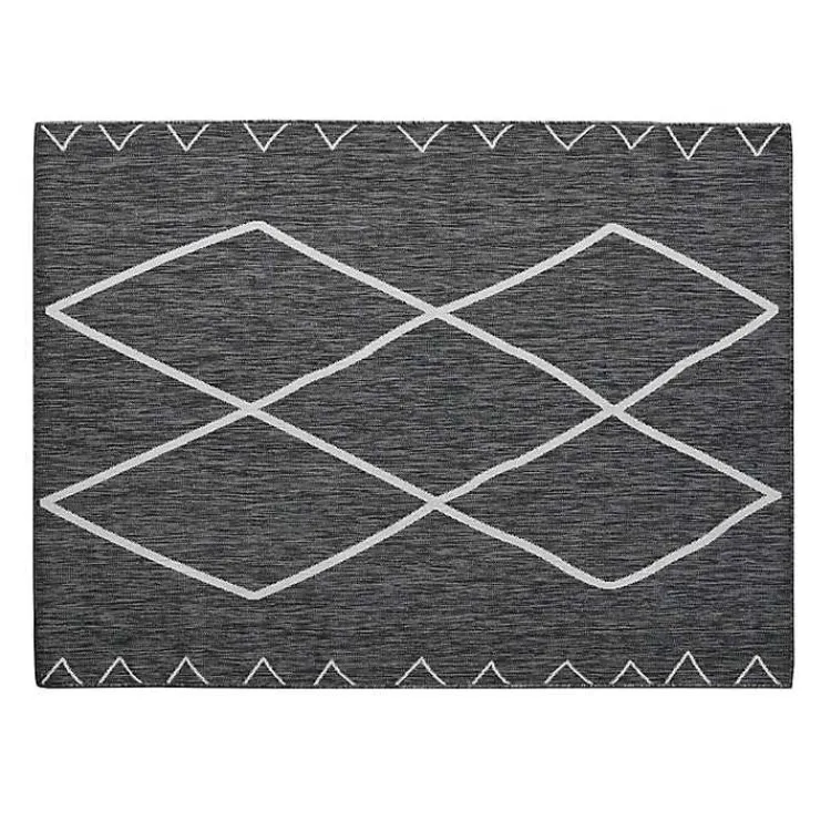 Outdoor Rugs-Kirklands Home Connected Diamond Outdoor Area Rug, 8x10 Gray