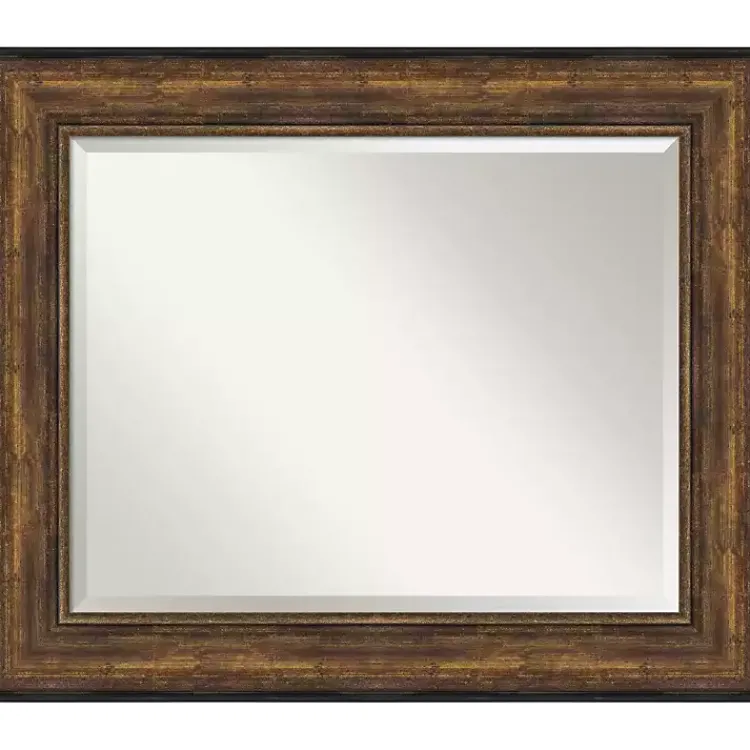 Decorative Mirrors-Kirklands Home Bronze Frame Beveled Mirror, 35.5x29.5 in.