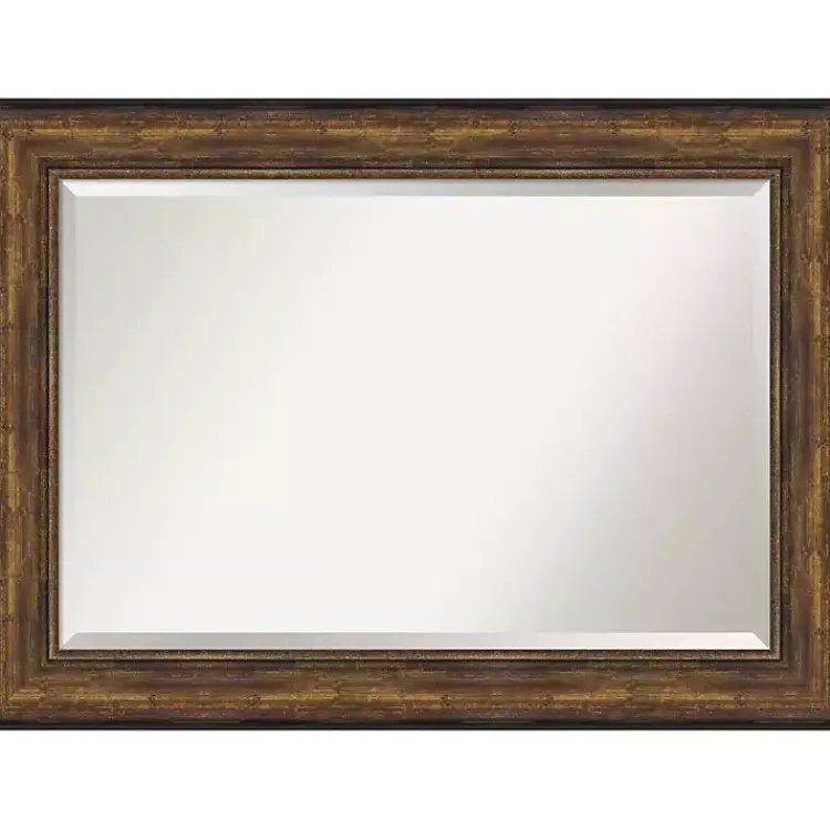 Decorative Mirrors-Kirklands Home Bronze Frame Beveled Mirror, 43.5x31.5 in.