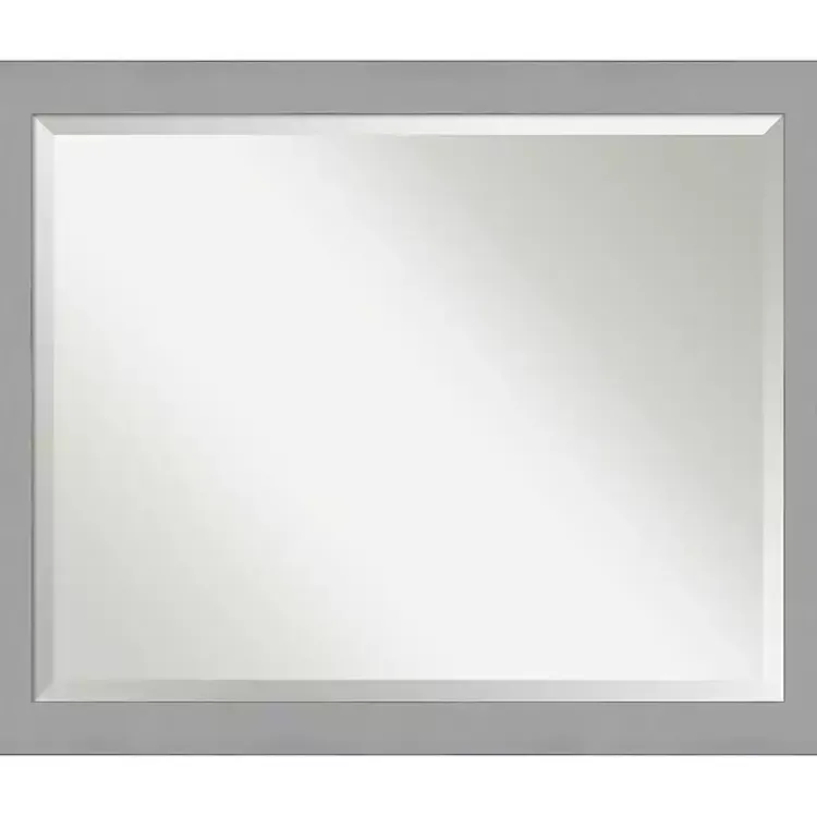 Decorative Mirrors-Kirklands Home Brushed Metallic Silver Frame Beveled Mirror