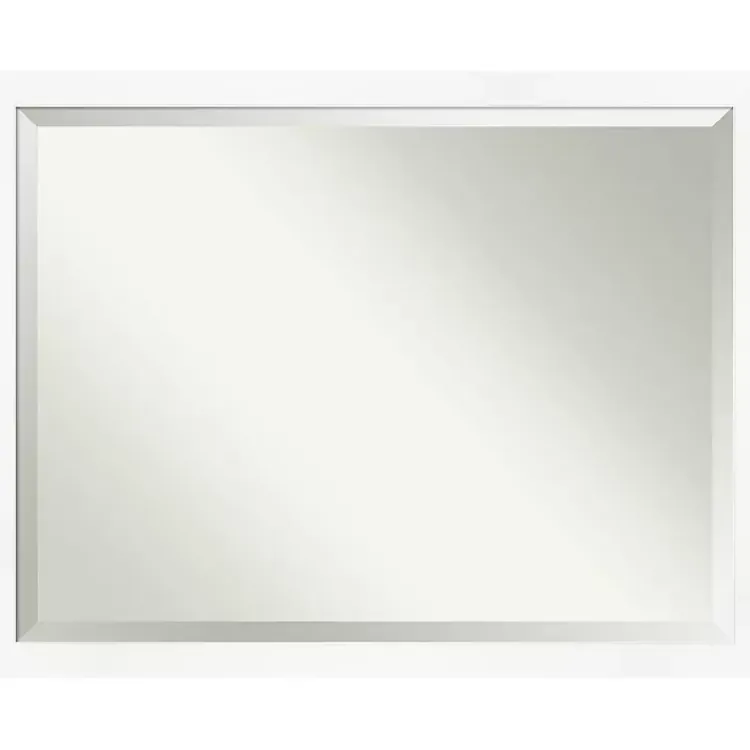 Decorative Mirrors-Kirklands Home Cabinet White Narrow Frame Beveled Mirror