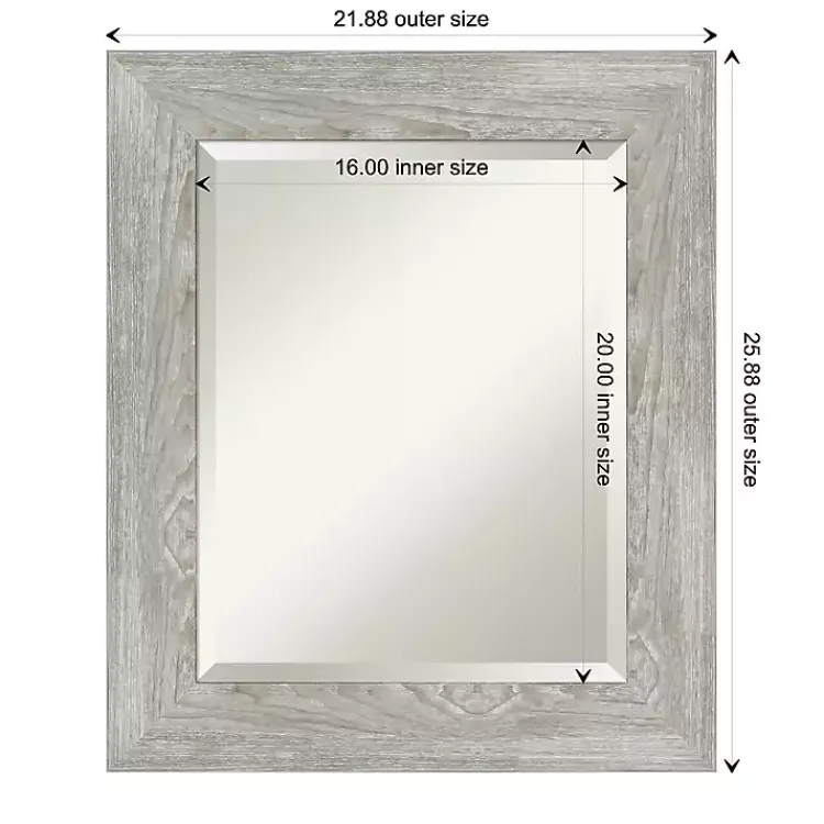 Decorative Mirrors-Kirklands Home Dove Gray Scoop Frame Beveled Mirror, 22x26 in.