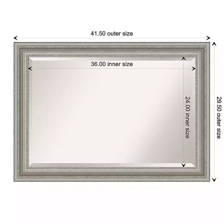 Decorative Mirrors-Kirklands Home Silver Patina Scallop Framed Mirror, 30x42 in.