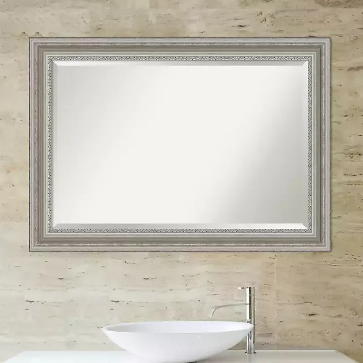 Decorative Mirrors-Kirklands Home Silver Patina Scallop Framed Mirror, 30x42 in.