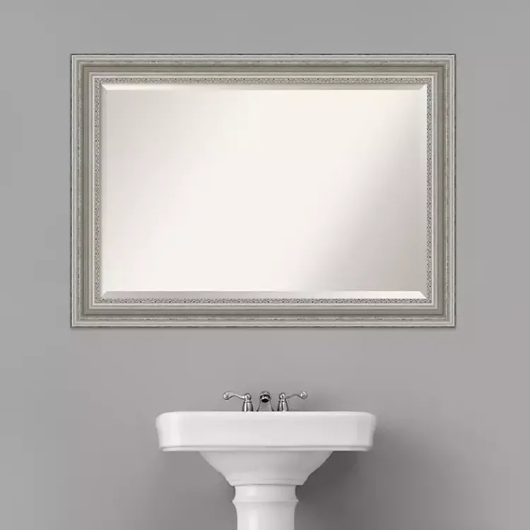 Decorative Mirrors-Kirklands Home Silver Patina Scallop Framed Mirror, 30x42 in.