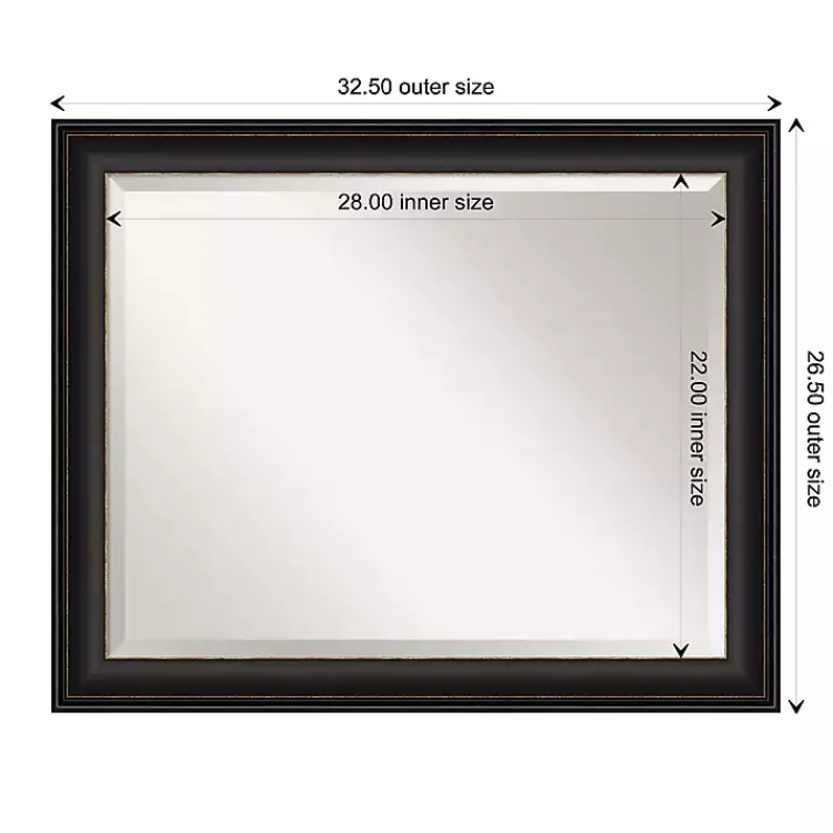 Decorative Mirrors-Kirklands Home Espresso Bronze Frame Beveled Mirror