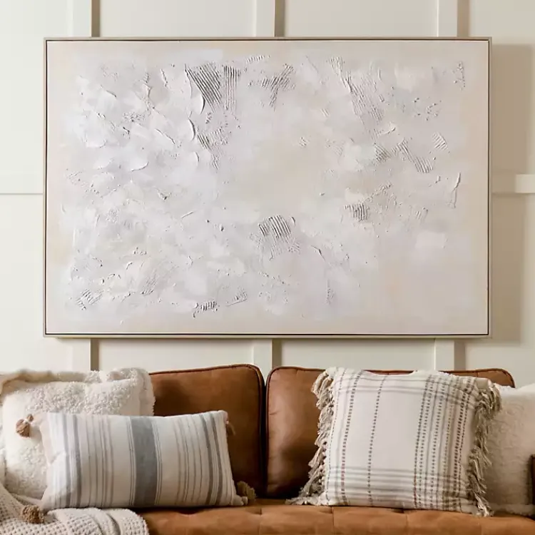 Canvas Art-Kirklands Home Abstract White Framed Canvas Art Print