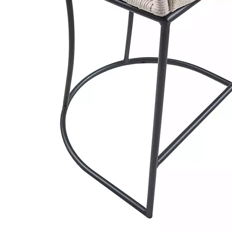 Bar Stools & Counter Height Stools-Kirklands Home Rustic Woven Rope Back Counter Stool White