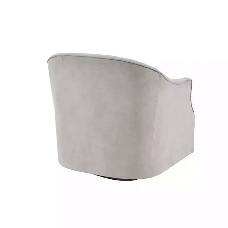 Accent Chairs-Kirklands Home Gayla Taupe Button Tufted Swivel Accent Chair Gray