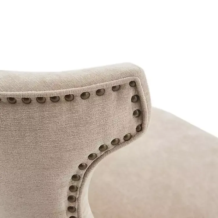 Bar Stools & Counter Height Stools-Kirklands Home Sandy Beige Curve Back Swivel Counter Stool Tan