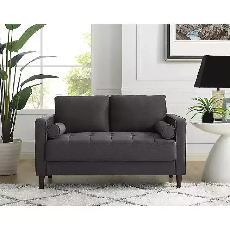 Sofas & Loveseats-Kirklands Home Heather Chelsea Modern Loveseat Gray