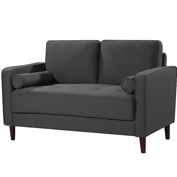 Sofas & Loveseats-Kirklands Home Heather Chelsea Modern Loveseat Gray