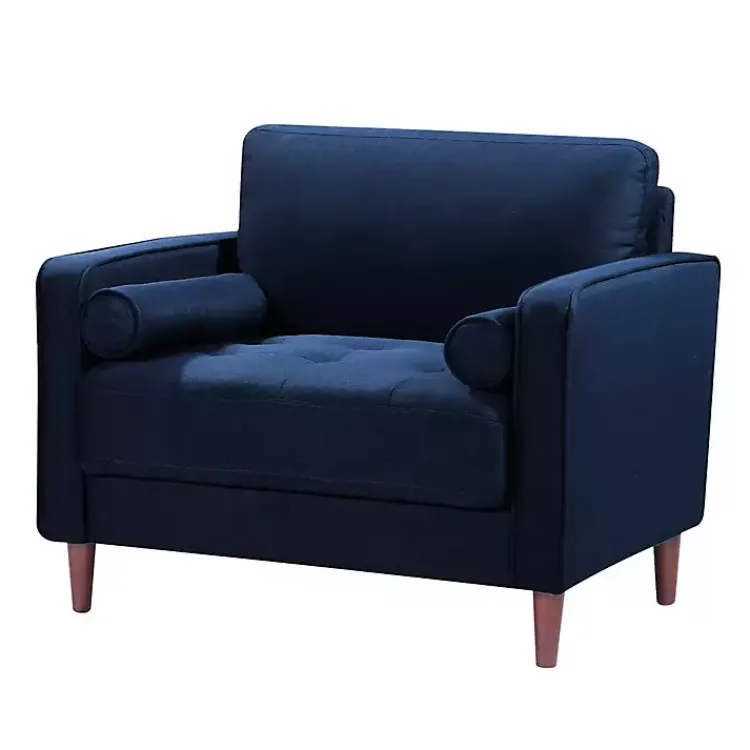 Accent Chairs-Kirklands Home Navy Chelsea Modern Accent Chair Blue