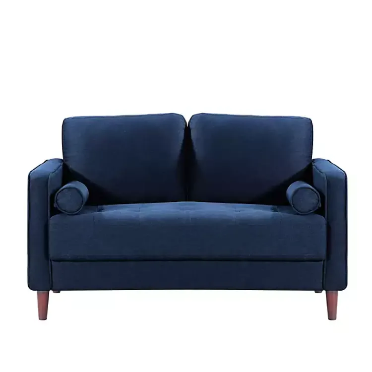 Sofas & Loveseats-Kirklands Home Navy Chelsea Modern Loveseat Blue