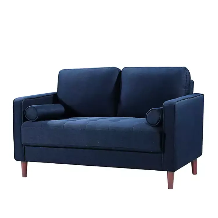 Sofas & Loveseats-Kirklands Home Navy Chelsea Modern Loveseat Blue