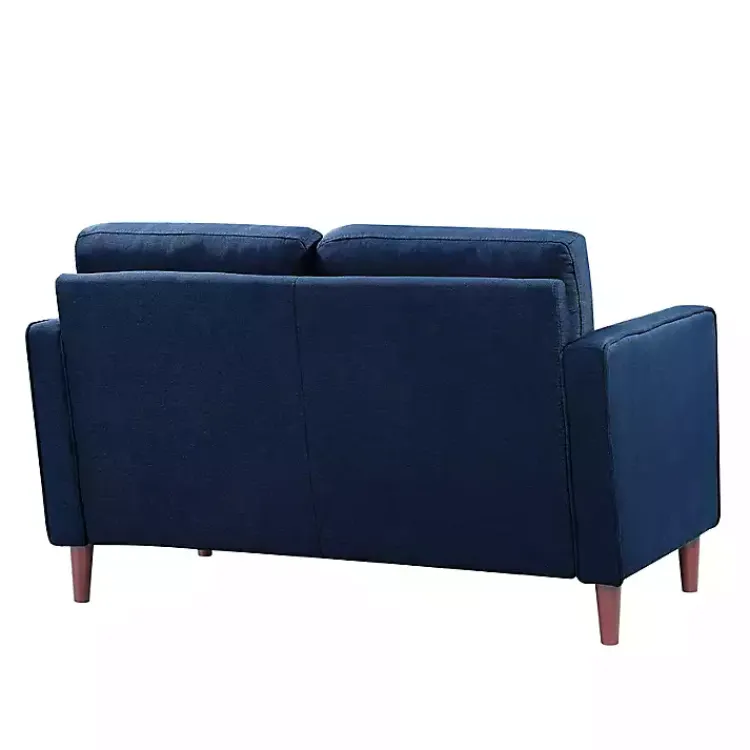 Sofas & Loveseats-Kirklands Home Navy Chelsea Modern Loveseat Blue