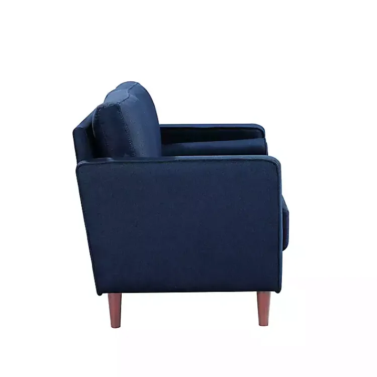 Sofas & Loveseats-Kirklands Home Navy Chelsea Modern Loveseat Blue