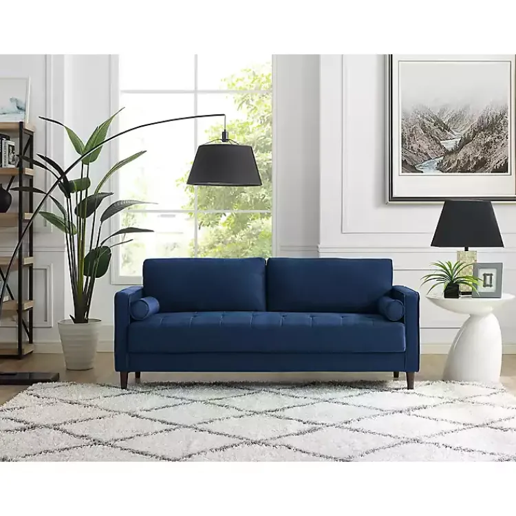 Sofas & Loveseats-Kirklands Home Navy Chelsea Modern Sofa Blue