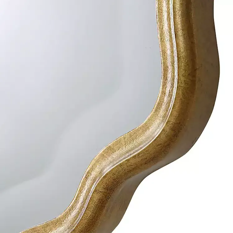 Decorative Mirrors-Kirklands Home Gold Curved Beveled Frame Mirror