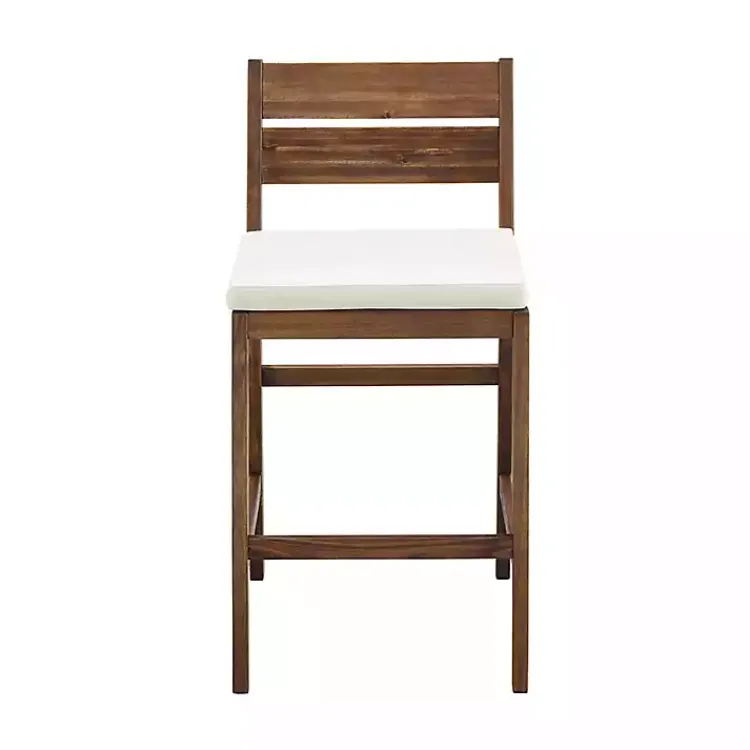 Outdoor Seating-Kirklands Home Acacia Slat Back Outdoor Counter Stools, Set of 2