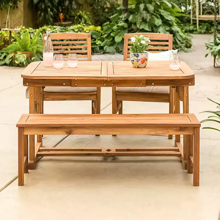 Outdoor Dining-Kirklands Home Wood Slat Back 4-pc. Outdoor Dining Set Tan